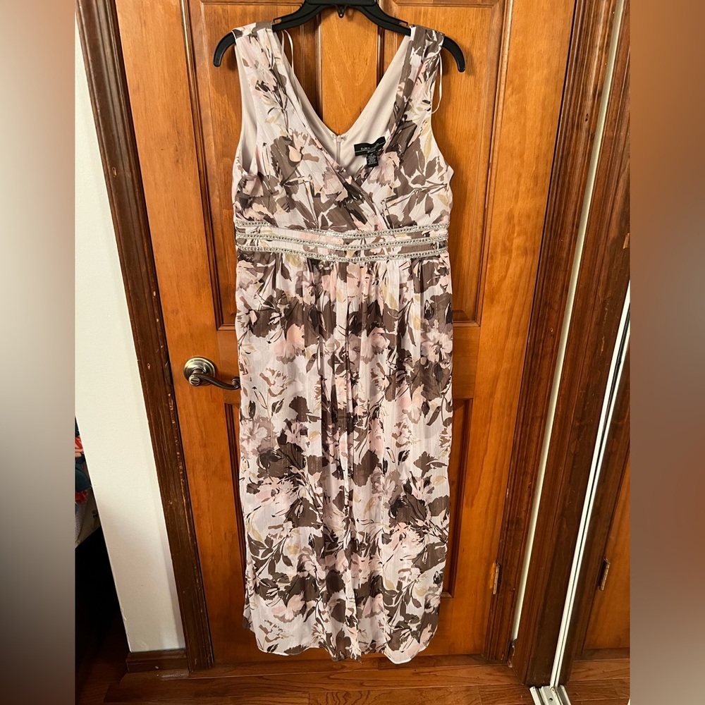 R & M Richards Floor length Floral Gown Sz 12P